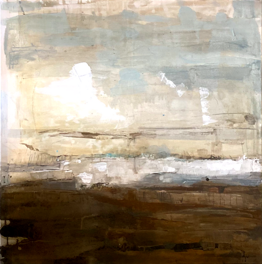 Painting 80x80 - brown and white